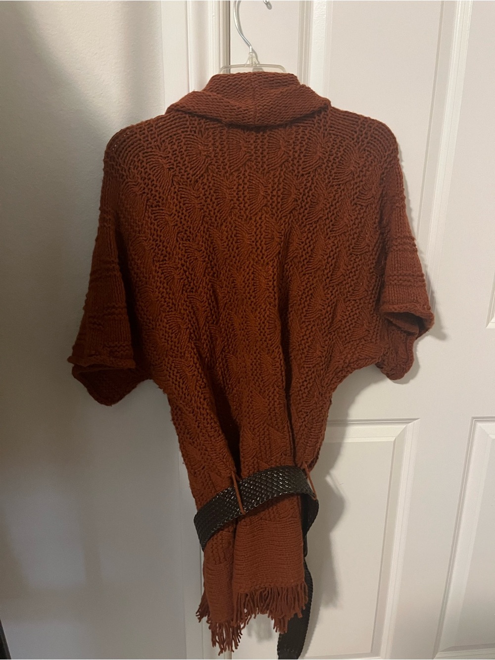 Apt. 9 Open-Front Rust Knit Poncho Shrug - Picture 2 of 3